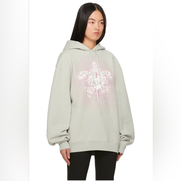 Jean Paul Gaultier Safe Sex Forever Graphic Hoodie Sweatshirt Designer size M - Picture 1 of 14
